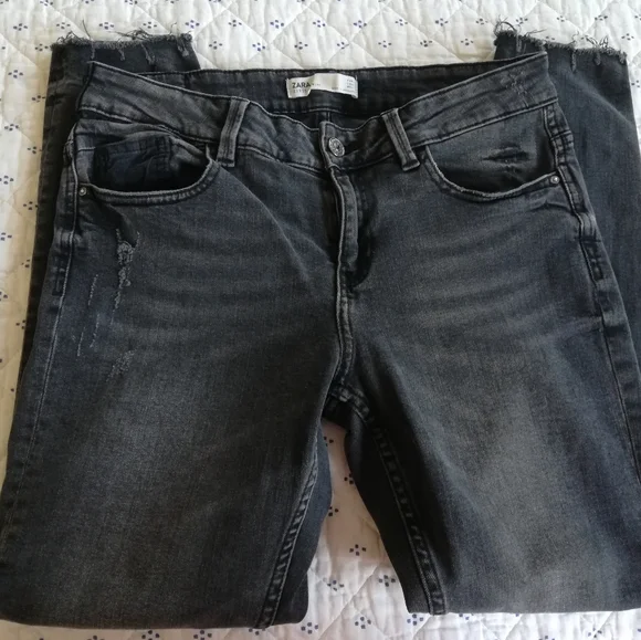 Zara Size 8 Skinny Leg Cut Gray Jeggings - Picture 3 of 12